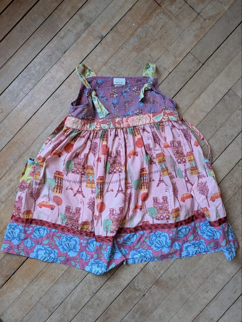 Matilda Jane Eiffel Tower Pink, Purple & Blue Multi-Print Layered Dress